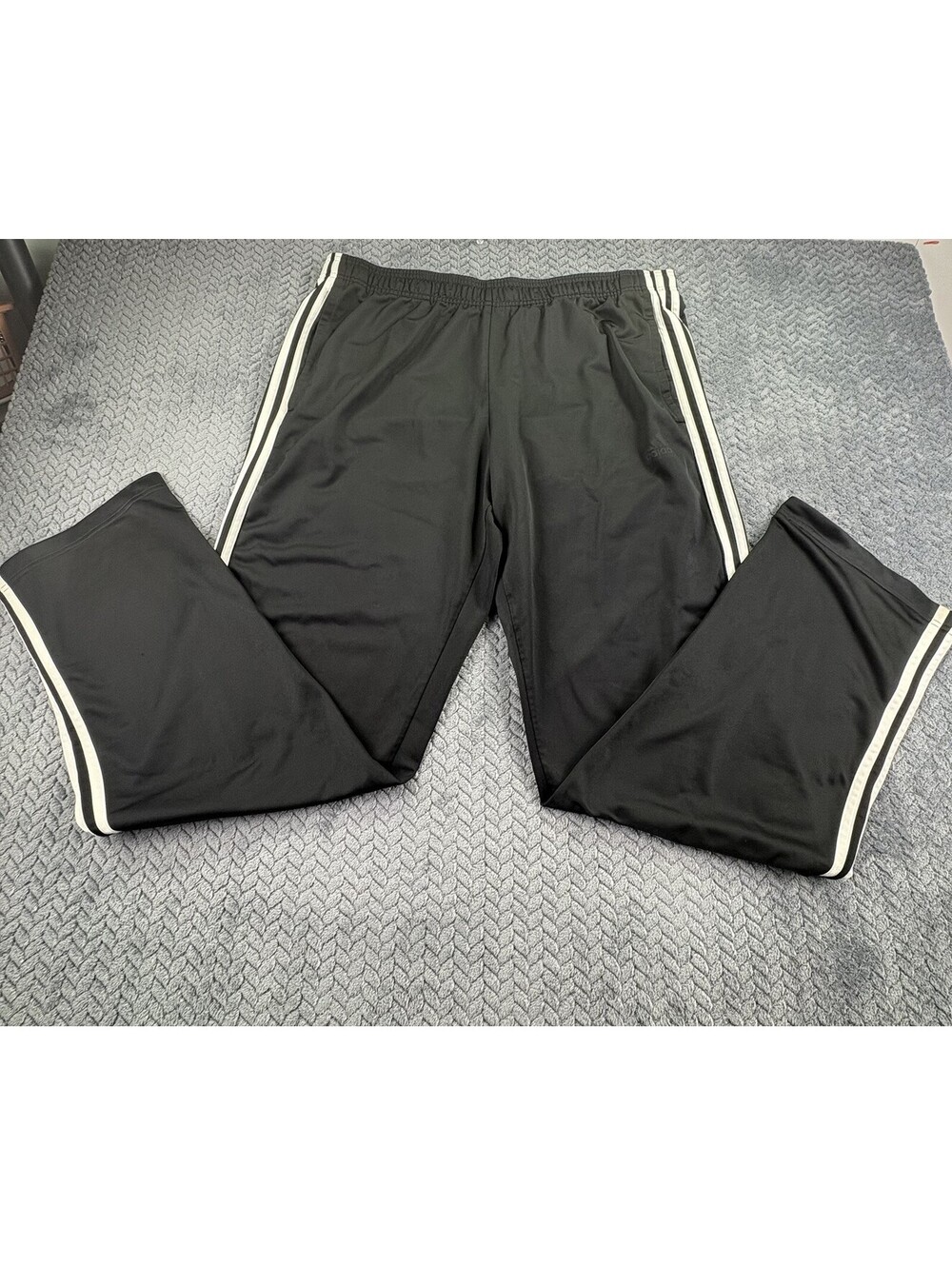 Adidas Track Pants Mens XL Black White 3-Stripe Straight Leg Activewear (0040) - Picture 1 of 7